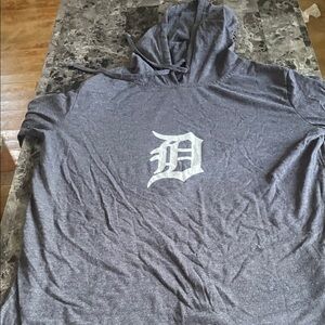 Gray Hooded Sweater with White Logo